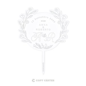 Cake Topper Matrimonio in Plexiglass moderno