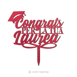 Cake Topper Laurea Legno Congrats