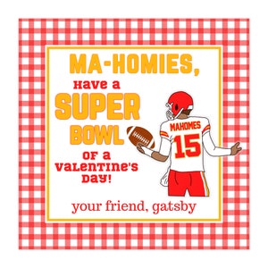 Class Valentine - Mahomes Red Gingham Super Bowl