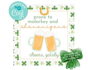 Printable St Patricks Day Beer Gift Tag