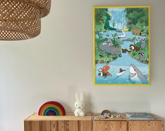 Affiche animaux pour la chambre des enfants