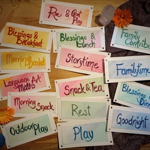Daily Rhythm Cards - Waldorf inspired- Homeschool and positive Education