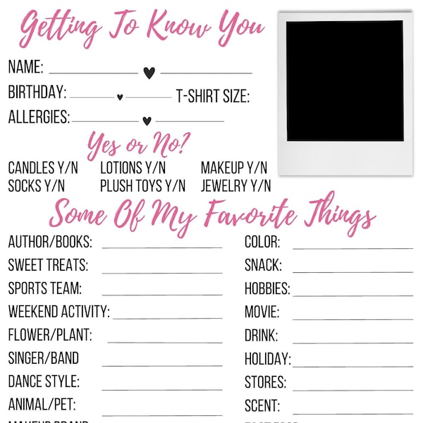 Dance Sister Survey PDF Get To Know You Digital Download Dance Sister Questions Dance Big Little Reveal Questionnaire For Friend Gifts Lil
