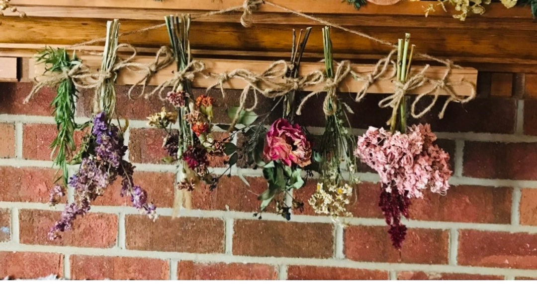 24 Herb Drying Hanging Rack, Natural POPLAR Wood Rack, Kitchen Herb ...