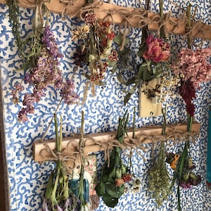 2 Herb Dryer Rack, STAINED or PAINTED (distressed), Kitchen Drying Rack, Herb Spices Rack, Pair of 18”,24”or30” Dried Flower Hanger
