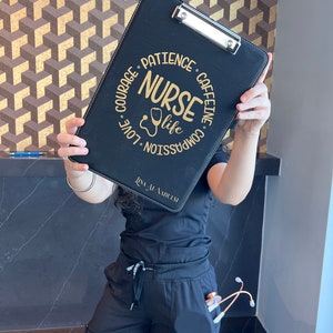 Personalized Nurse Name Clipboard, Custom Nurse Life Clipboard, Nurse Crew Clipboard, Nurse Squad Clipboard,Vegan Leather Engraved Clipboard