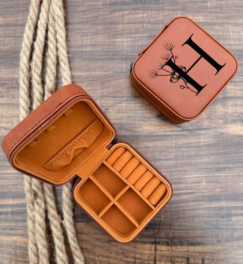 Personalized Initial Jewelry Travel Case Custom Jewelry Etsy