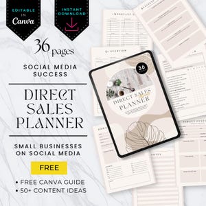 Modelo de planejador de vendas diretas Canva, planejador de negócios de marketing multinível, kit de ferramentas para impressão de marketing de rede, pequenas empresas nas mídias sociais