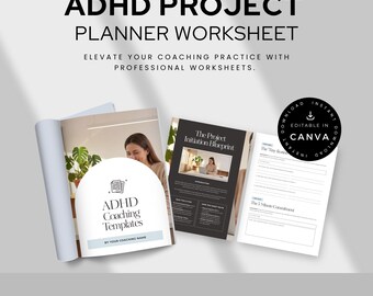ADHD Project Planner Worksheet, Task Paralysis Digital Download, Goal Breakdown Template, Brain Dump Coach Tool, Executive Dysfunction Guide