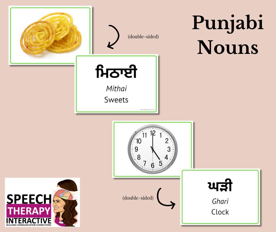 Noun Flashcards in Punjabi - Etsy