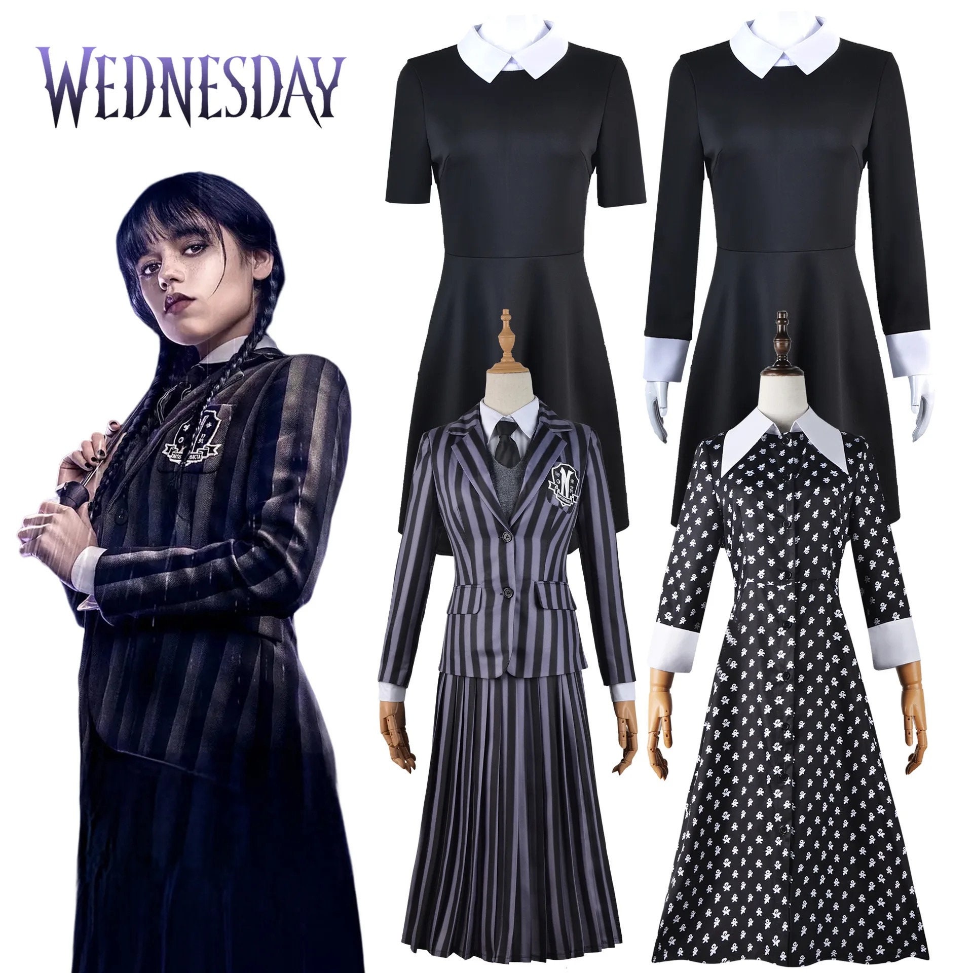 My old Wednesday Addams dress got too small, so I got a new one! :  r/GothStyle