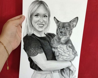 Handmade Custom Pet Portraits - The Perfect Personalized Gift for Pet Lovers | Realistic Drawings of Dogs, Cats, & More
