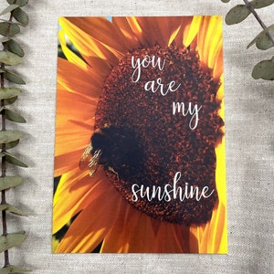 Postkarte Sonnenblume | you are my sunshine | Grußkarte | Sommer Postkarte | Geschenk | Freundschaftskarte | Einzelpostkarte | Kunstdruck