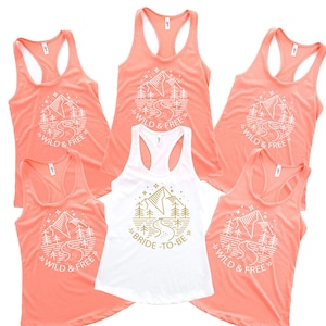 Junggesellinnenabschied Tanks-Camping Junggesellinnenabschied Tanks-Wild and Free Tanks-Girls Trip-Camping Trip-Natur Braut Boho Bride Mountain