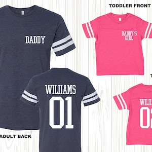 Daddy and me Football Jersey shirts, Father and daughter Football Jersey Tee, Daddy and me shirt,Daddy and daughter tee,Daddy and son shirts