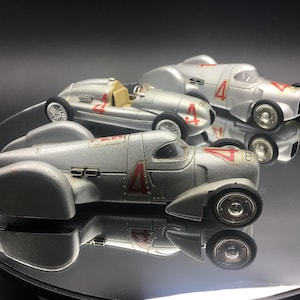 3 voitures de course Auto Union Brumm 1/43 1936 - Maquettes vintage