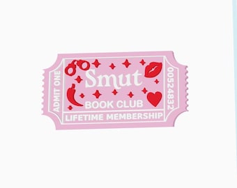 Archivo de impresión 3D para entradas de club de lectura de romance y obscenidades, archivo STL, archivo 3MF, letrero para estantería, decoración de estantería, descarga digital.