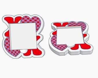 Commercial Use XOXO Retro Sticky Note Holder STL/3MF File Office Set Valentines Day