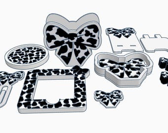 Commercial Use Cow Bow Offie Set, 3d printing file, stl, obj