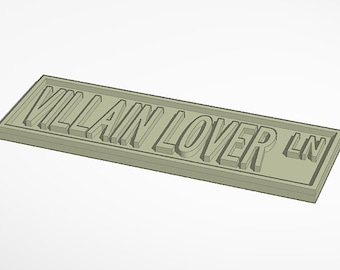 Personal Use Bookish Street Sign STL File for 3D Printing, 3d Print File