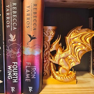 3D Print Dragon Bookends, Book Guardian, Fantasy, Bookshelf Decor
