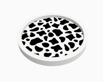 Commercial Use Cow Print Coaster STL/3MF File Office Set
