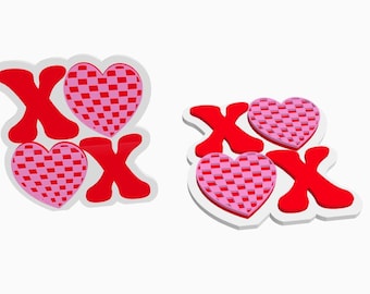 Commercial Use XOXO Retro Badge Reel Topper/Phone Grip Topper STL/3MF File Valentines Day