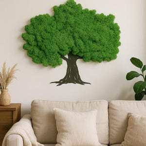 Mosboom wanddecoratieset Botanische woondecoratie met mosaccenten Aardse mos wanddecoratie Cadeau voor Moosbilder Regendiermos arrangement idee Eco