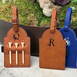 Personalized Engraved Golf Bag Tag, Vegan Leather Golf Bag Tag, Father&#39;s Day Gift, Gift for Dad, Golf Gifts, Customized Golf Tag,Golf Gift