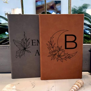 Personalized Monogram Journal, Custom Notebook, Vegan Leather Journal, Notebook, Personalized Gift, Gift for her, Handmade Journal
