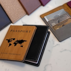 Personalized Leather Passport Holder, Custom Passport Cover For Couples Honeymoon, Leather Passport Holder For Women, Gift For Traveller