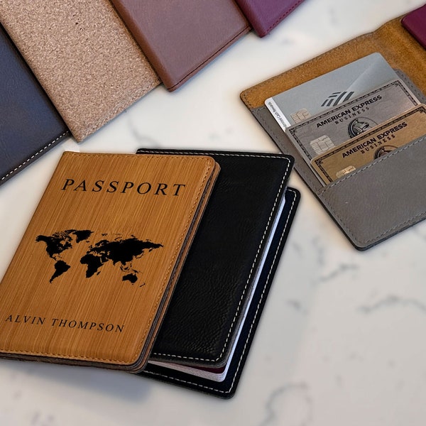 Personalized Leather Passport Holder, Custom Passport Cover For Couples Honeymoon, Leather Passport Holder For Women, Gift For Traveller