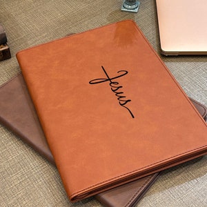 Calfinder Portfolio for Men, Zippered Vegan Leather Padfolio for