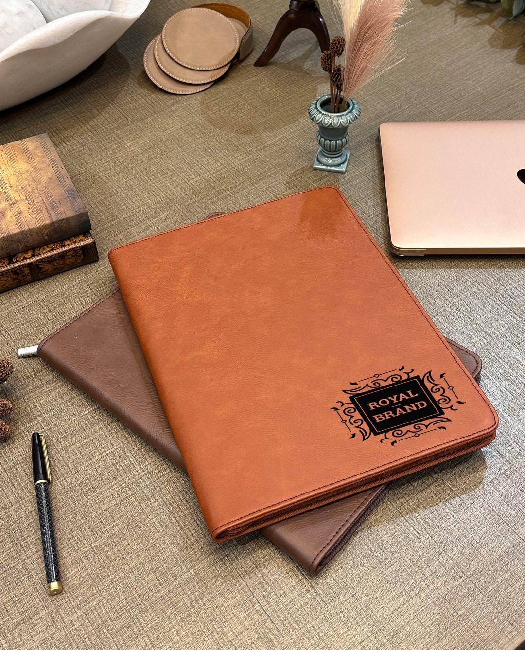 Personalized Business Leather Portfolio, Custom Portfolio, Company
