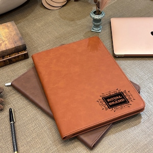 Portafolio de cuero empresarial personalizado, Portafolio personalizado, Portafolio de empresa, Portafolio con cremallera, Regalo, Regalo empresarial, Regalos corporativos