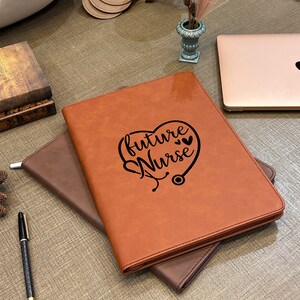 Cartera de cuero para futuras enfermeras, cartera recargable de regalos para trabajadores de primera línea, cartera de regalos para estudiantes de enfermería con cremallera, escuela de enfermería