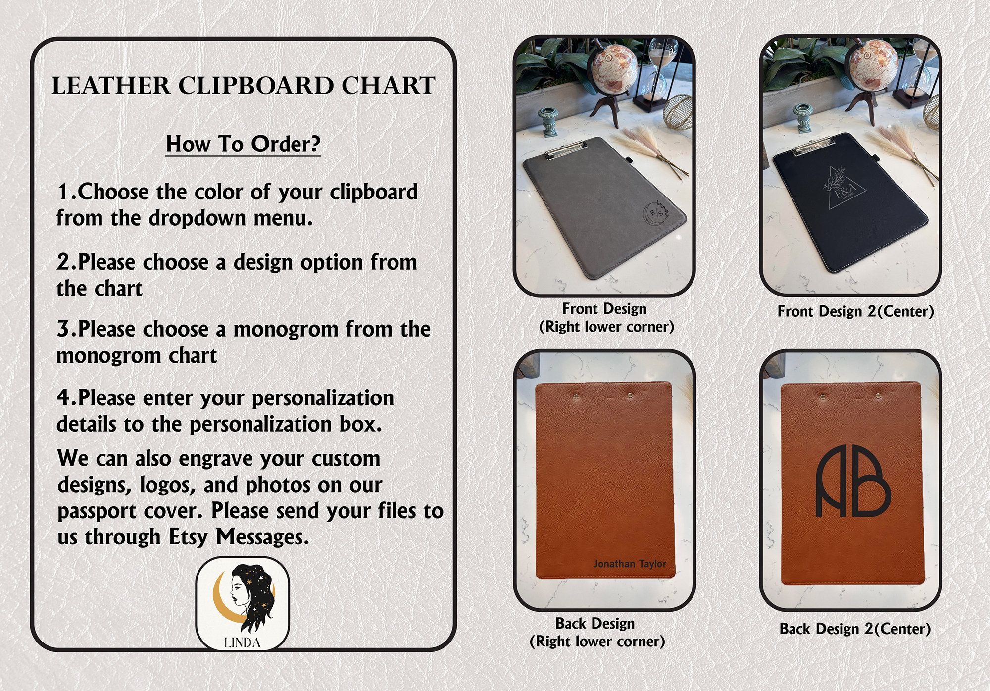 Custom Made Clipboard Personalized Leather Clipboard Gifts Etsy