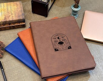 Custom Vegan Leather Portfolio, Personalized Zipper Padfolio, Business Gift