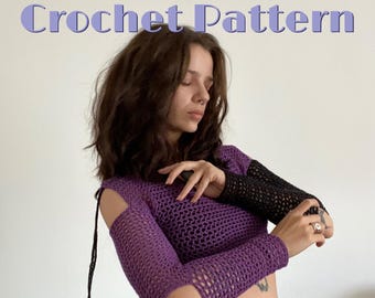 Cut Out Mesh Top Crochet PDF Pattern