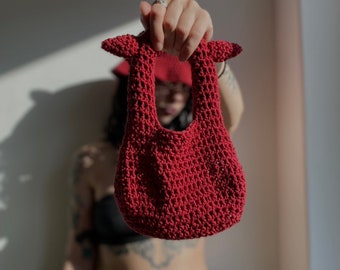 Carna Handbag Crochet Pattern  | Crochet Bag PATTERN | Crochet Hand Bag with Horns | CROCHET PDF