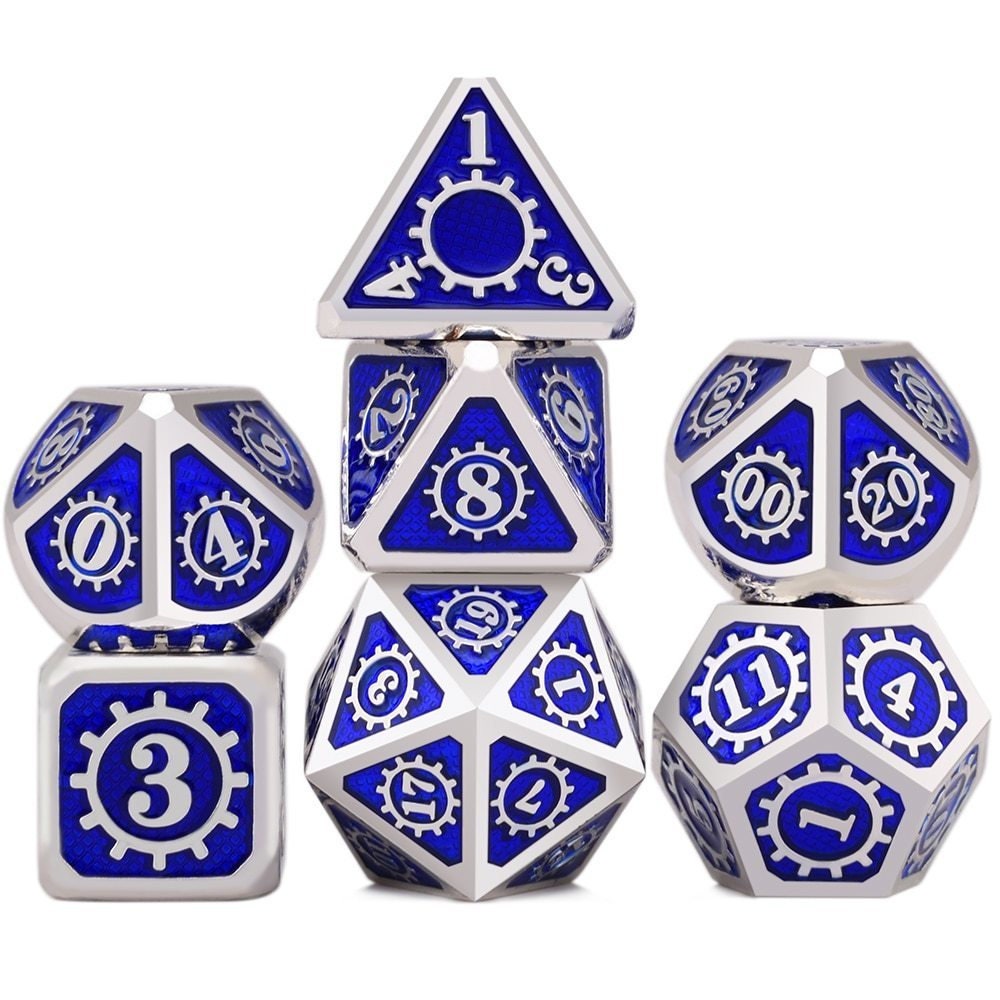 Steampunk RPG Dice Set of 7 Metal Dice Etsy