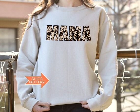leopard print mama sweatshirt