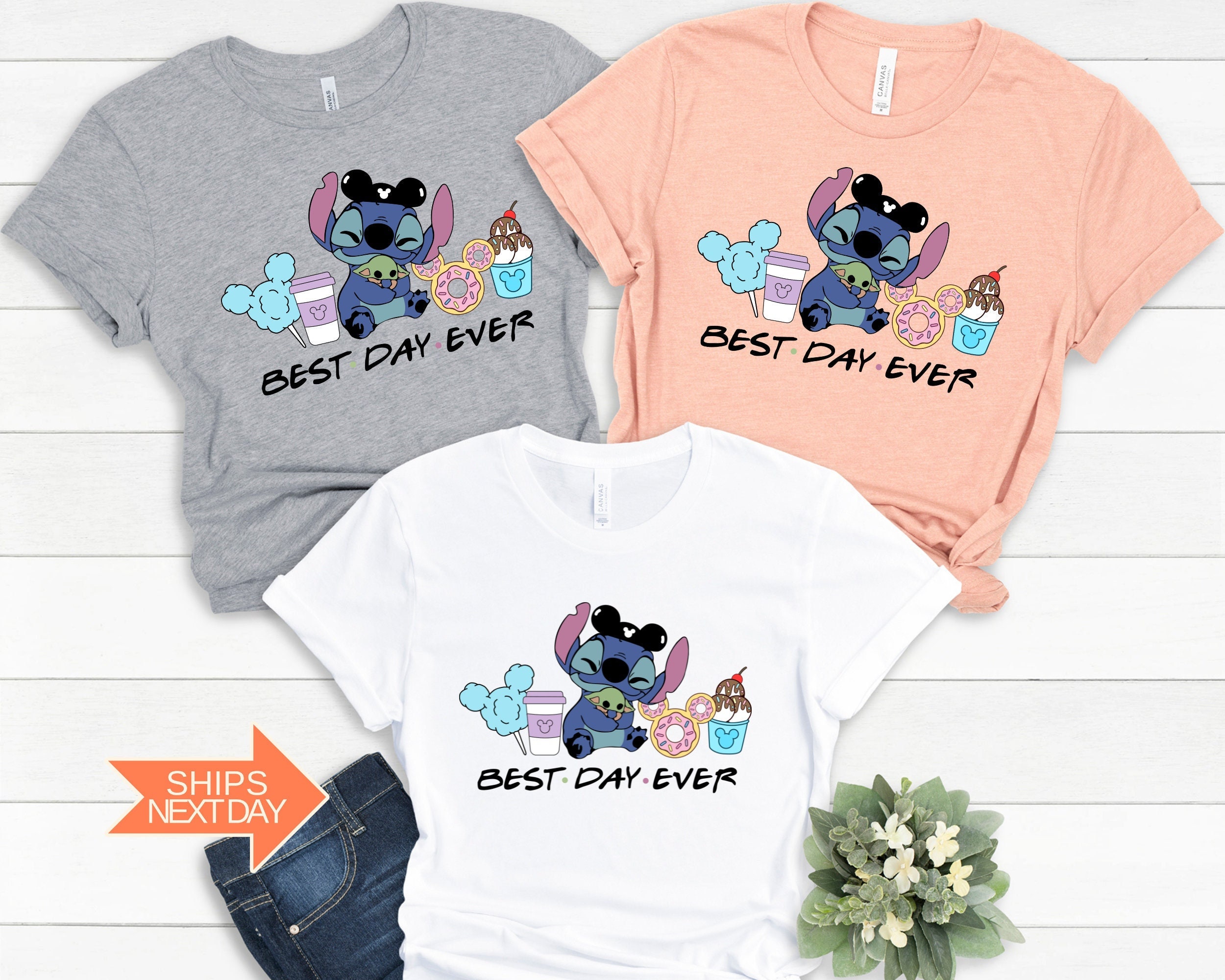 Best Day Ever Stitch & Baby Yoda Snacks Shirt Disneyworld Etsy