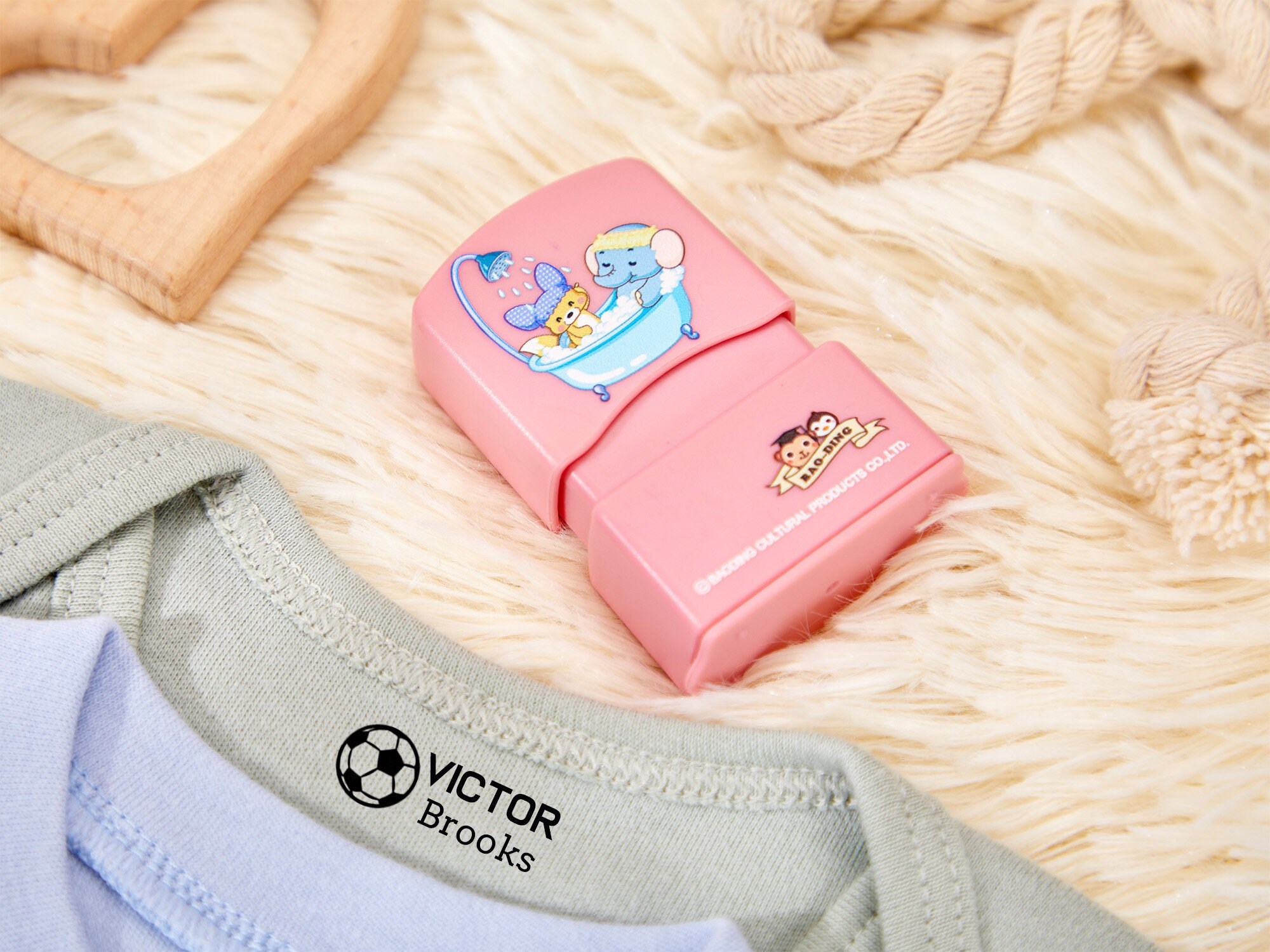 ExcelMark Personalized Clothing Stamp – Custom Name Stamp – Perfect for  Shirts, Baby Clothes, and School Uniforms