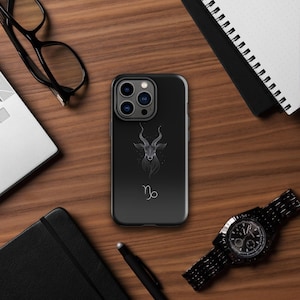Twarde etui zodiaku Koziorożca do iPhone'a - Stylowa ochrona astrologiczna - Pokrowiec błyszczący i matowy | iPhone 16 15 14 13 12 Pro Max 11 Mini 7 8 XR