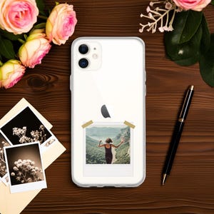 Custom Photo Polaroid iPhone Clear Case – Turn Your Favorite Memory into Everyday Art. | iPhone 16 15 14 13 12 Pro Max 11 Mini 7 8 XR