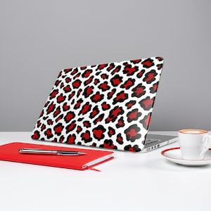 Etui na MacBooka Red Leopard | Twarda obudowa na laptopa | Modele MacBook Air i Pro