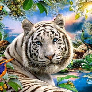  Diamond Painting Animal Tiger (7), DIY 5D Large Diamond Art  Kits for Adults Embroidery Round Full Drill Crystal Rhinestone Paint by  Numbers Kids Diamond Pictures for Room Decor Gifts, 40x120cm DZ143