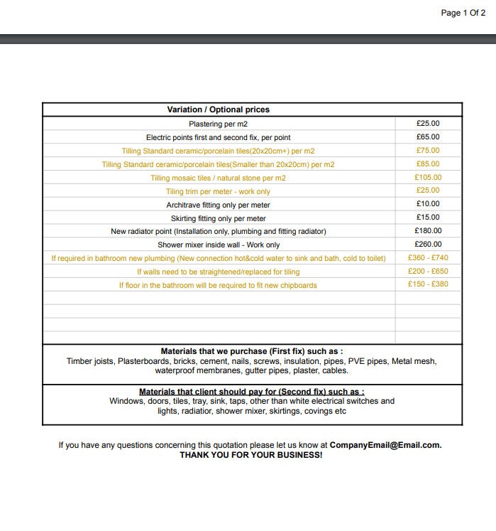 Smart Bathroom Quotation Template! Create Professional Looking ...