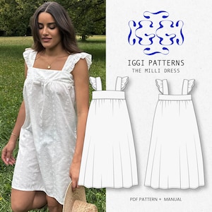 BABYDOLL DRESS 70s// beginner friendly sewing pattern Digital PDF // sewing pattern // print at home